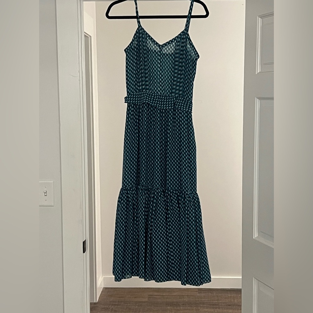 Derek Lam 10 Crosby spaghetti strap midi dress geometric pattern